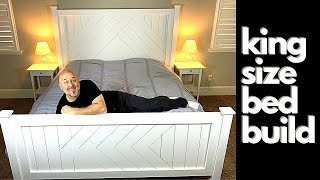Modern King Size Bed Design. Original Shiplap DIY King Bed Frame.