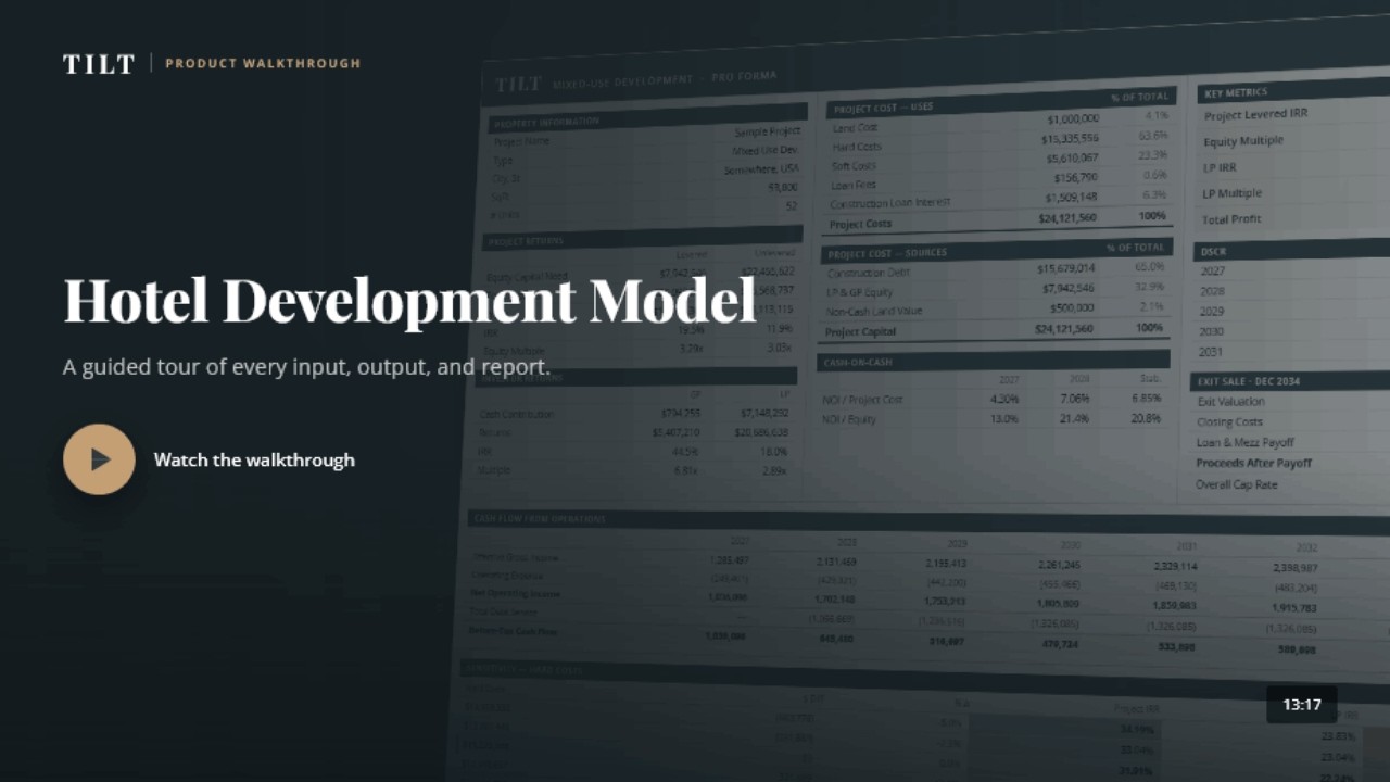 TILT Hotel Development Model Walkthrough