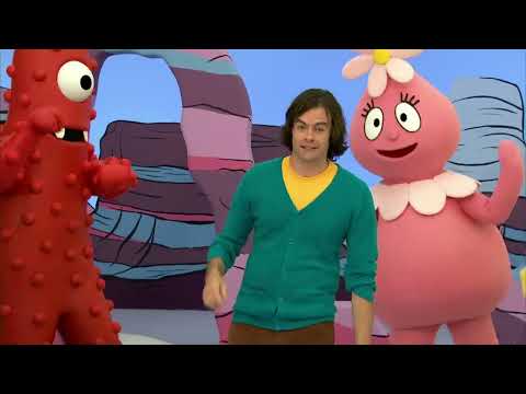 Trailer still: the Gabba gang dancing with confetti and stars on a retro set