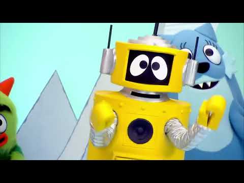 Yo Gabba Gabba! bright, candy-colored channel trailer still with DJ Lance Rock and the gang