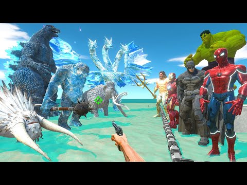 FPS Avatar Rescues Super Heroes and Fights Ice Monsters - Animal Revolt Battle Simulator