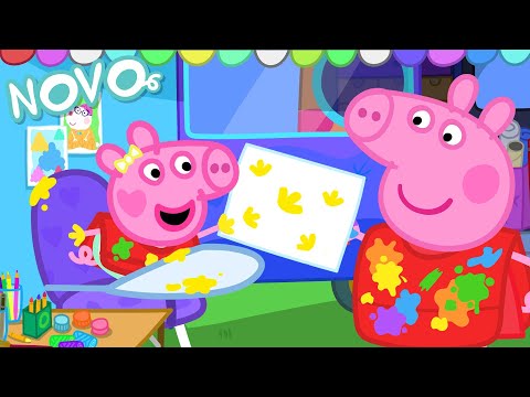 Peppa Pig Português Brasil 🖌️ Pintando com a Evie! 🎨 NOVO Contos da Peppa Pig