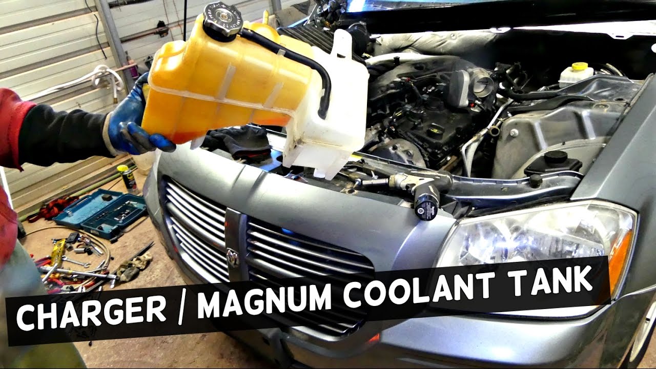 DODGE CHARGER COOLANT RESERVOIR TANK REMOVAL REPLACEMENT| DODGE MAGNUM
