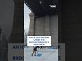 Ice skating under the Brooklyn Bridge