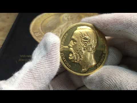 Sverige - Guld - Oskar II praktfull guldmedalj 1886 - XR - möjligen UNIK från Roberto Delzanno