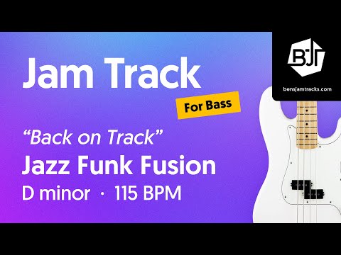Jazz Funk Fusion Jam Track in D minor (for bass) "Back on Track" - BJT #109