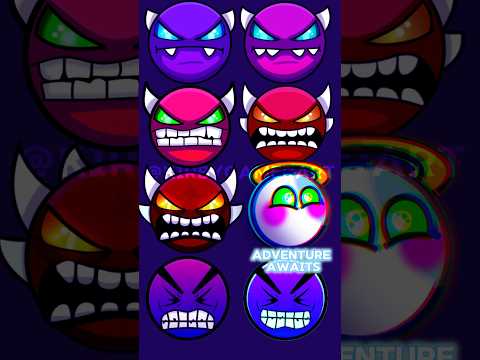 Geometry Dash Demon Difficulty Face Names! (Ver. 3 Neon) #geometrydash #art