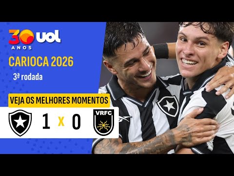 BOTAFOGO JOGA COM TITULARES E VENCE O VOLTA REDONDA PELO CARIOCA; VEJA OS MELHORES MOMENTOS