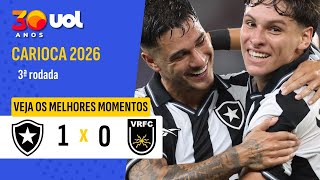 BOTAFOGO JOGA COM TITULARES E VENCE O VOLTA REDONDA PELO CARIOCA; VEJA OS MELHORES MOMENTOS