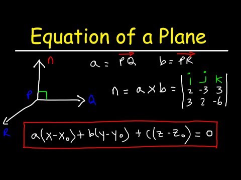 How To Find The Equation of a Plane Given Three Points