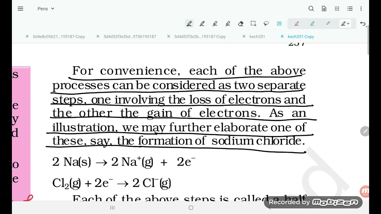 Redox reaction in term of electron transfer reaction from NCERT book grade 11