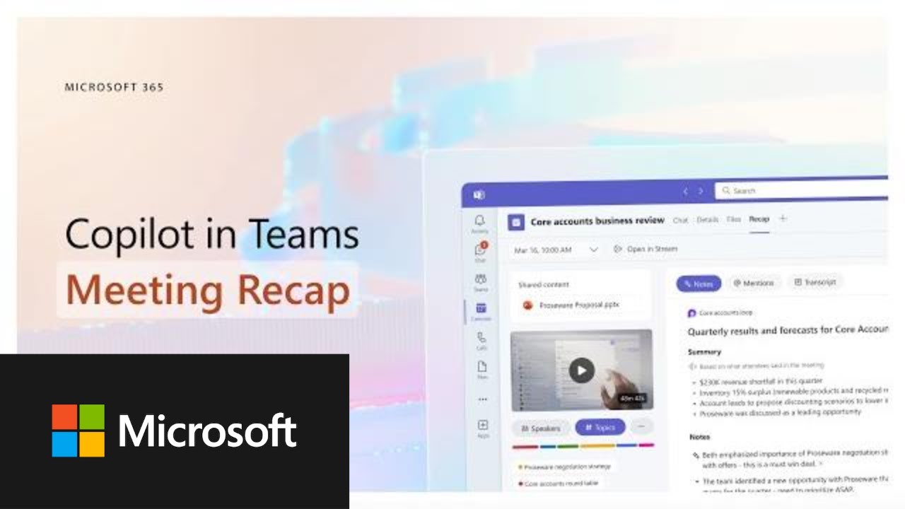 Comprehensive Recap of Microsoft 365 Teams Copilot Meeting
