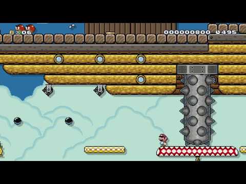 W8-3　ひこうせんのしゅうげき/Raid of airship by イトコン ONE+ - Super Mario Maker - No Commentary 1bl