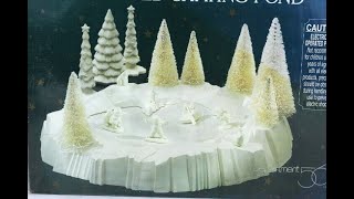 Vintage Department 56 Snowbabies Animated Skating Pond Set RARE Retired NIB