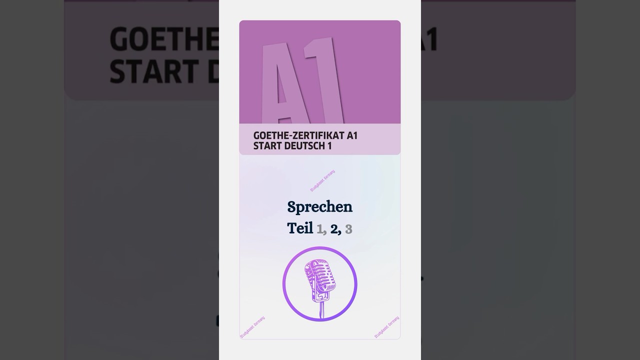Goethe A1 Sprechen | A1 Goethe Exam