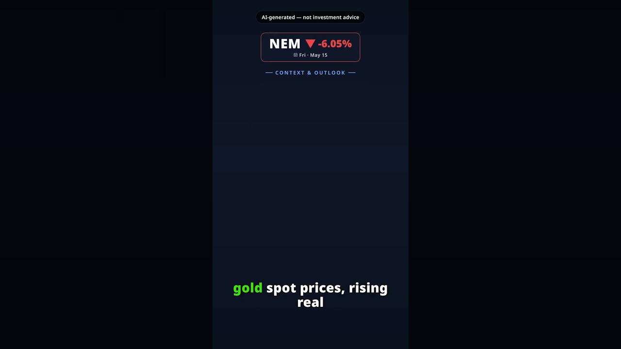 Why Is Newmont Stock Sinking Today? NEM -6.05% (May 15) — Gold Miner Selloff