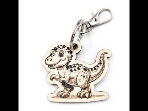 Novelty Dinosaur Shaped Wooden Keyring