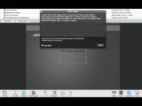 Apple iLife iWeb-Adding Live Web Content