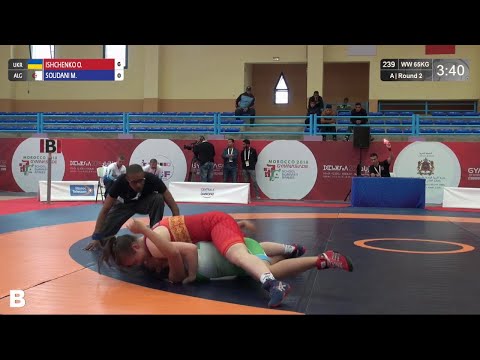 Round 2 WW - 65 kg: O. ISHCHENKO (UKR) v. M. SOUDANI (ALG)