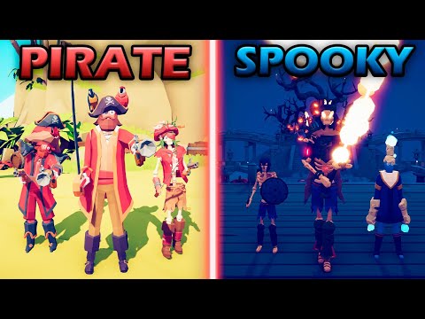PIRATE TEAM vs SPOOKY TEAM - Totally Accurate Battle Simulator TABS