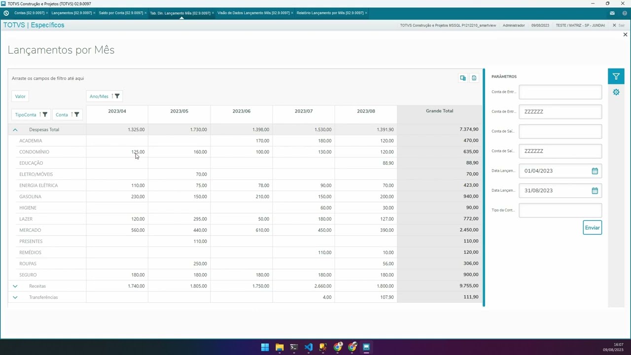 Objeto de Negócio - SmartView Protheus