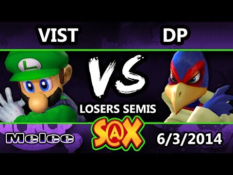 S@X Weekly - Vist (Luigi) Vs. DP (Falco) SSBM Losers Semis - Smash Melee