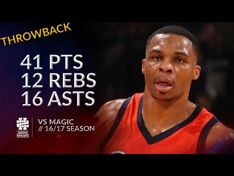 Russell Westbrook 41 pts 12 rebs 16 asts vs Magic 16/17 season