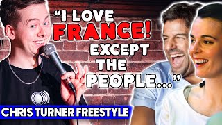 Comedian ROASTS French Couple... then raps about them?! | Chris Turner