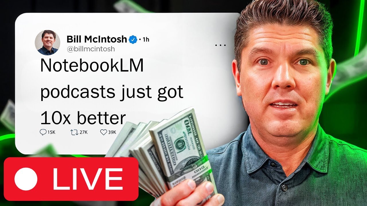 🔴LIVE Bill McIntosh Show: How To Change the Voices in Your NotebookLM Podcasts (Finally!)