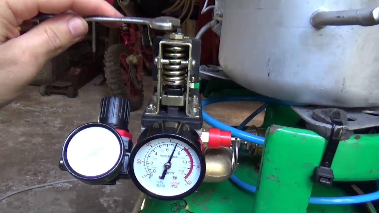 How to set air compressor shut off valve