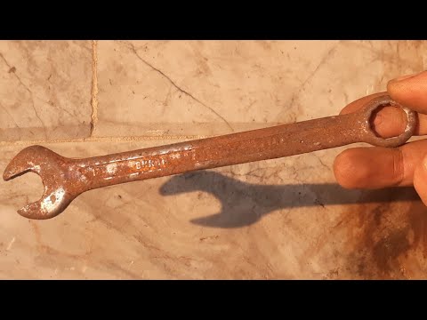 how to make a knife from a wrench               ساخت چاقو از آچار زنگ زده