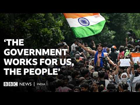 BBC News India reports on demonstrators reacting to an education minister's resignation