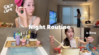 Night Routine🌙🛋️韓国で暮らす日本人🏡🇰🇷夏に向けてダイエット中のナイトルーティン🌃 ݁₊おすすめスキンケアも紹介🫧