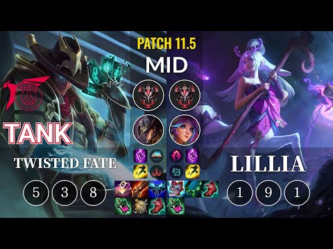 TLN Tank Twisted Fate vs Lillia Mid - KR Patch 11.5