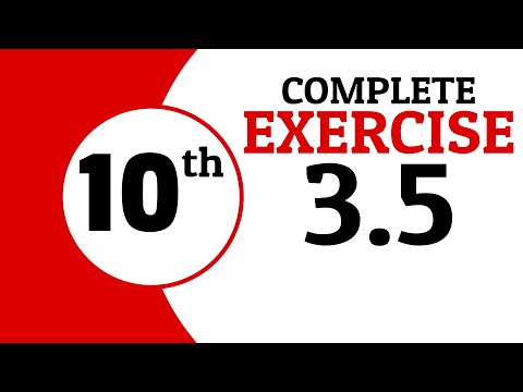 Exercise 3.5 - 10th Class Math | Waqas Nasir