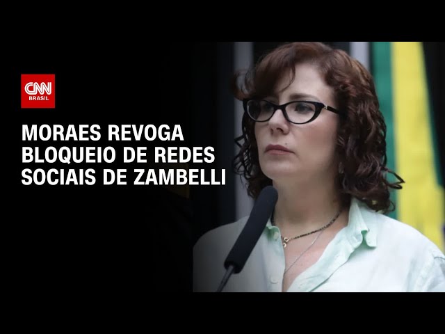 Moraes revoga bloqueio de redes sociais de Carla Zambelli | CNN 360°