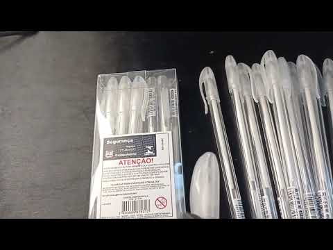 KIT COM 12 CANETAS BRANCO GEL PARA DECORAÇÃO DE UNHA