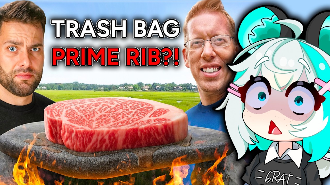 VTuber Tries Not to Drool Over Outdoor Boys Campfire Food with Max the Meat Guy