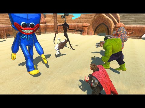Hulk and Thor and LavaBoy vs SCP Monster - Animal Revolt Battle Simulator