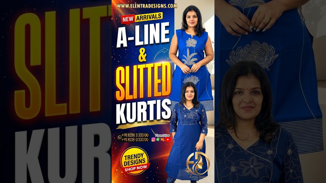 A-Line & Slitted Kurtis for Women | Stylish Cotton Ethnic Wear | Elentra Designs #kurtis #latest
