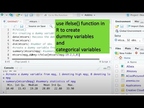use ifelse() function in R to create dummy variables and categorical variables