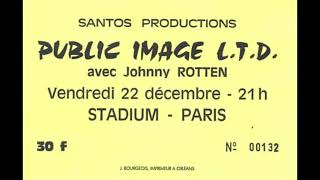Public Image Limited PIL live @ Le Stadium, Paris, France December 22 1978