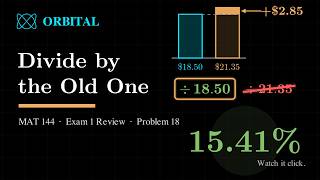 MAT 144 Exam 1 Review — Problem 18: Percent Increase — Divide by the Original