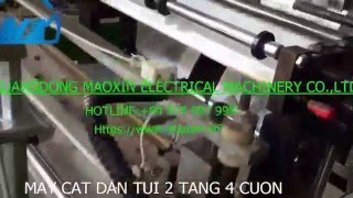 Máy cắt dán túi 2 tầng 4 cuộn lên
