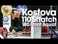 boyanka kostova 58kg 100kg power snatch 110kg snatch 125kg clean u0026 jerk 180kg front squat