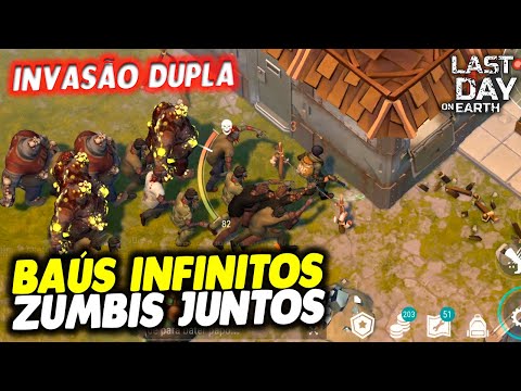 BAÚS INFINITOS E TODOS OS ZUMBIS JUNTOS NA INVASÃO DUPLA - Last Day On Earth