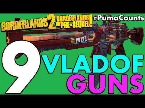 Top 9 Best Vladof Guns and Weapons in Borderlands 2 and The Pre-Sequel! #PumaCounts