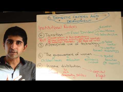 Y2/IB 8) Institutional Factors and Development - Taxation, Technology, Women, Income Distribution