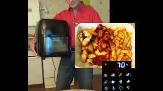 Functional Test GOURMETMAXX Air Fryer RA-001.Grill French fries, Chicken wings, Sausages