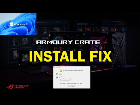 How to Install Armoury Crate Script Error Message Installation Fail | Easy Fix for Windows 11 2023